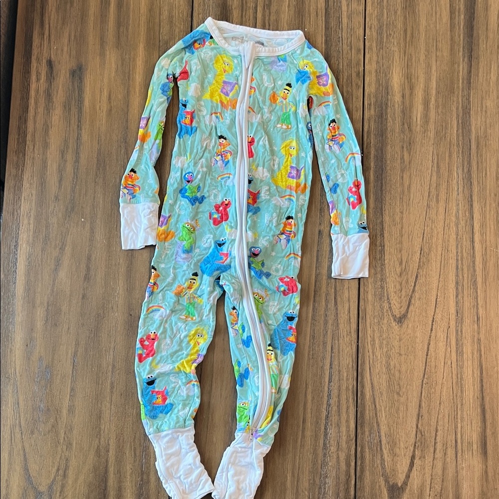 Little Sleepies Sesame Street Blue Kids Footie Pajama
